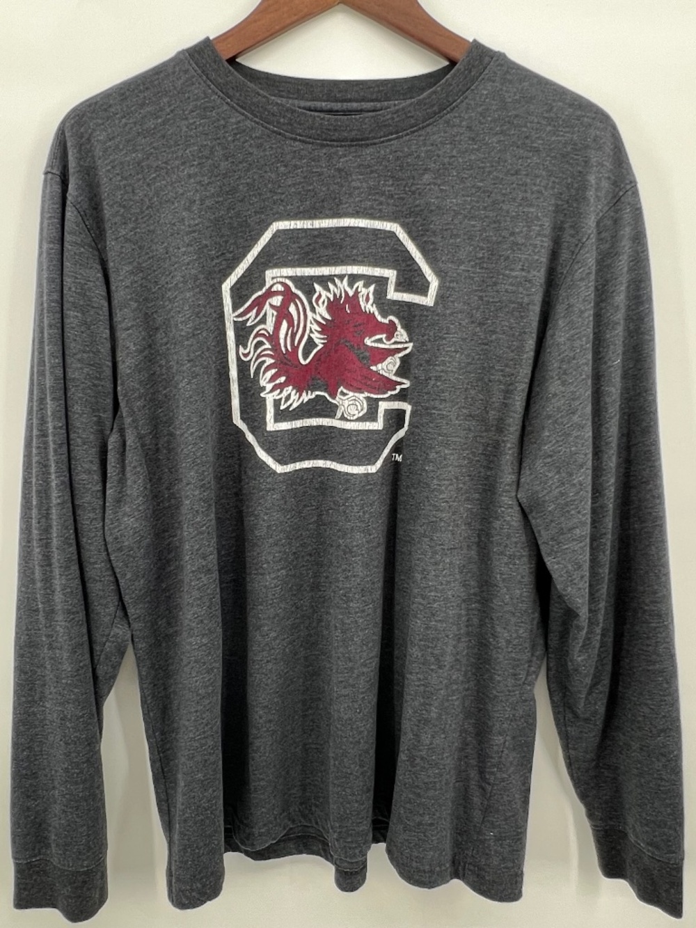 University of South Carolina Gamecocks Gray Long Sleeve Shirt Mens XL Colosseum